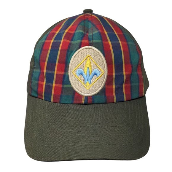 Boy Scouts Of America Webelo Strapback Hat Green M/L Plaid Web Twill Uniform Cap - Picture 1 of 7